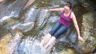 Barefoot Sisters | Rock Climbing and a Water Slide | Bubbling Springs Waterfalls