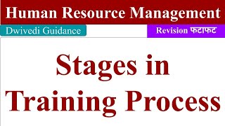 Stages in Training Process, Training Process in hrm, Human resource Management, Training process