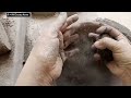 asmr new black sand claypot white 🤍 cement pouring satisfying youtubeshorts clay asmr