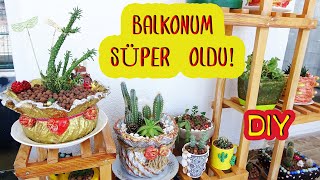 BALKON ÇİÇEKLERİMİ DÜZENLEDİM SAKSILARI YENİLEDİM! / DIY / Arranging Balcony Flowers