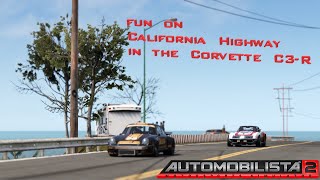 AMS2 - driving the Corvette C3-R on the California Highway