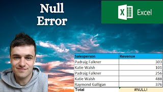 What does Null Error mean in excel? #Shorts