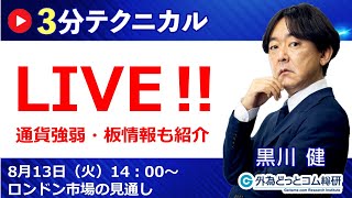 見通しズバリ！3分テクニカル分析「ライブ‼」 ロンドン市場の見通し　2024年8月13日