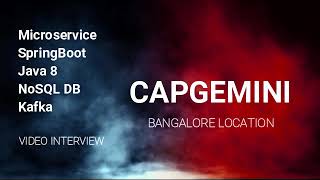 Capgemini | Java spring boot microservice | Technical Interview | Round 1