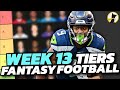 Week 13 Fantasy Football Rankings and QB, RB, WR Tiers