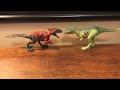 Jurassic world Extreme Damage Pyroraptor & Quilmesaurus figure review