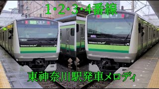 【再掲・JR東日本発車メロディ】東神奈川駅発車メロディー「Water crown」「窓の花飾り」「木漏れ陽の散歩道」「Verde Rayo(低音強調)」