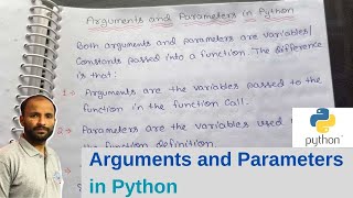 Arguments and Parameters in Python | with program example | Python Programming for beginners