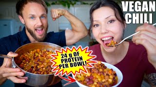 Easy Vegan Chili 🔥 Perfect For Fall 🍁 (High Protein Recipe)