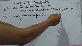 Exact Differential Equations with exercise questions..