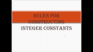 Lecture 6 Integer constants in C and use of the Const keyword