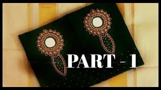 Mirror work in stitched blouse sleeve |#ariwork | Set saree Blouse എളുപ്പത്തില്‍ design ചെയ്യാം #DIY