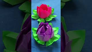 DIY Paper Lotus Flower / How to make an Origami Lotus flower / paper craft #shorts #youtubeshorts