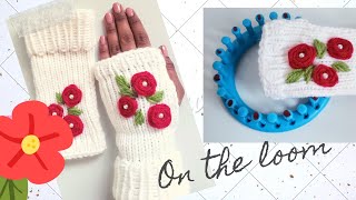 loom knitting cute 😍 fingerless gloves for this winter