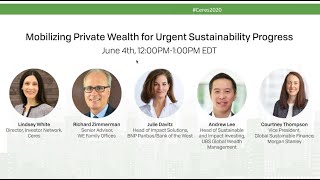 Mobilizing Private Wealth for Urgent Sustainability Progress [Ceres 2020]