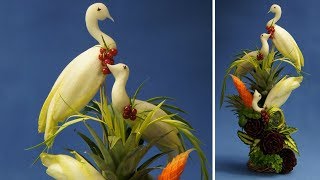 #110 How to make simple birds with chicory & radish / Jak zrobić proste ptaszki z cykorii i rzodkwi