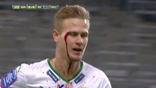 Israelsson nickar i ribban - och slås blodig - TV4 Sport