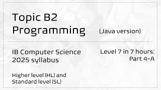 Topic B2: Programming (Java) | IB Computer Science (2025 syllabus)