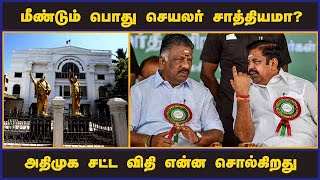 மீண்டும் பொது செயலர் சாத்தியமா? அதிமுக சட்ட விதி என்ன சொல்கிறது | Single leadership | AIADMK