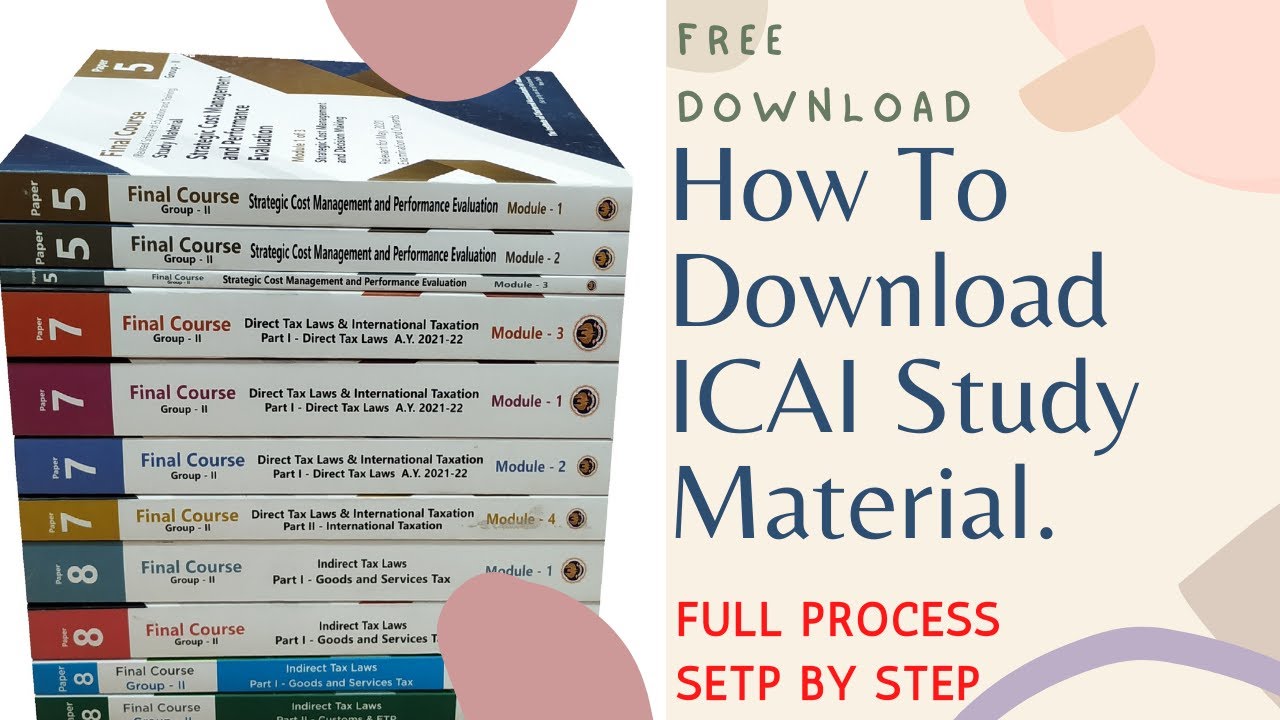 How To Download ICAI Study Material In PDF Ll FREE Soft Copy Of CA ...