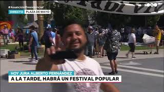 #10D Así FESTEJA la gente en la FUENTE de Plaza de Mayo antes de la asunción de ALBERTO FERNANDEZ