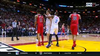 Dwyane Wade Gets Technical Foul For Poking Kelly Oubre Jr! Heat vs Wizards!