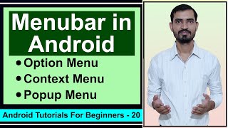 Options Menu in Android Studio Tutorial || Popup Menu || Context Menu by Deepak #20