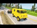 cars vs 100 ledges speedbump beamng drive challenge ends in total destruction