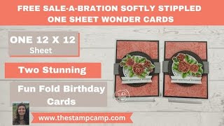 🔴Two Simply Stunning One Sheet Wonder Cards One Softly Stippled Sheet