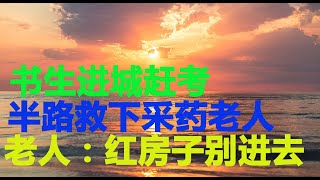 民間故事：书生进城赶考，半路救下采药老人，老人：红房子别进去