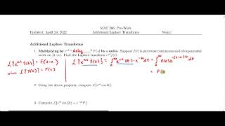 Laplace of f multiplied by exponential