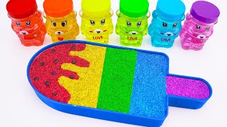 Satisfying Video  Mixing All My Slime Rainbow Ice Cream Popsicle Bathtub Glitter Slime ASMR