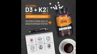 Prowise Healthcare Vitamin D3 4000IU & K2 MK7 100μg Vegetarian Tablets I 180 ( 6 Months Supply)