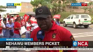 Nehawu members continue to strike for 10 to 12% wage increase