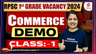 RPSC School Lecturer New Vacancy 2024 | RPSC School Lecturer Commerce Demo Class 1 By Priyanka Ma'am