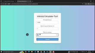Interest Calculator Tool Using HTML, CSS and JavaScript with Source Code