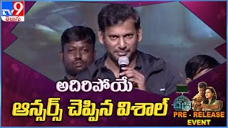 Vishal superb answers to media questions @ Chakra Pre Release Event -   TV9