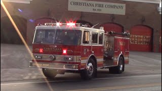 Christiana Fire Company Spare engine 6 (1988) and Claymont Tower 13 Responding