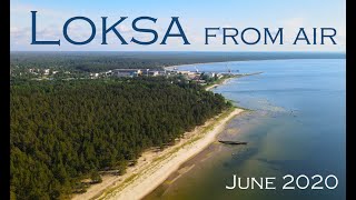 Loksa from air, Estonia. June 2020. Mavic Air 2 drone video 4K