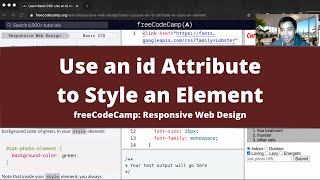 Use an id Attribute to Style an Element (Basic CSS) freeCodeCamp tutorial