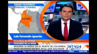 Tragedia Colombia: mueren más de 16 niños al norte del país tras incendiarse bus en el que viajaban