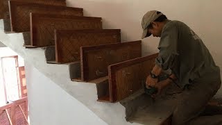 Amazing Techniques Woodworking You Have Never Seen - How To Installation A Wooden Staircase Treads