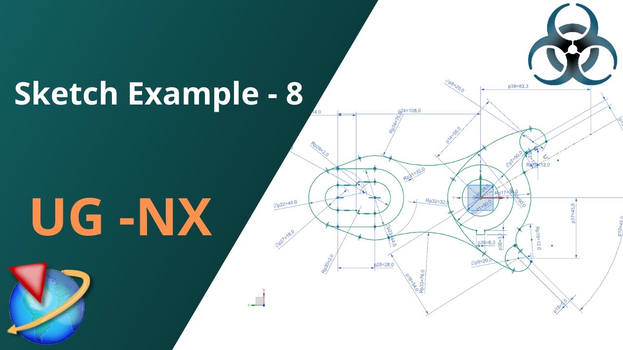 Siemens Unigraphics NX- Sketch Example 8 With Constraints And ...