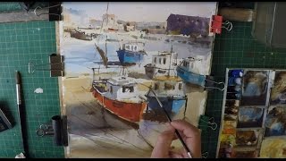 How To Paint Fishing Boats In Watercolour Loose Painting Technique