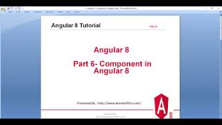 Part-6: Component in Angular 8 | Angular 8 Tutorial