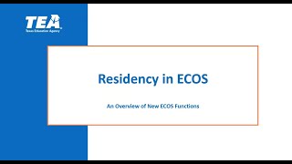 Residency in ECOS Webinar