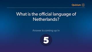 What is the official language of Netherlands?   Netherlands Quiz