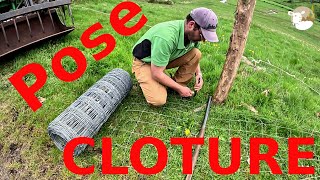 Installation dune clôture à neuf, grillage + barbelés!