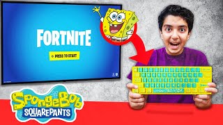 I Tried A Spongebob Keyboard and Won FORTNITE! (20+ KILLS)