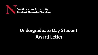 Undergraduate Day Student Award Letter